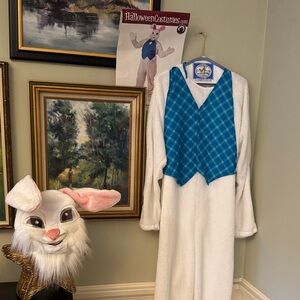 White Rabbit Bunny Halloween Costume Alice In Wonderland Standard Adult Easter